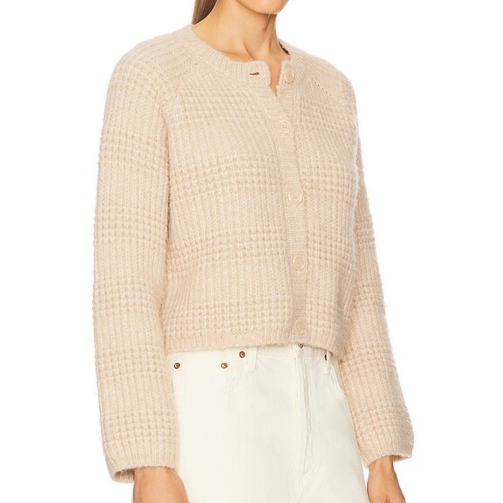 Jane Cardigan in Oat Stitches & Stripes (size L) - Picture 3 of 9